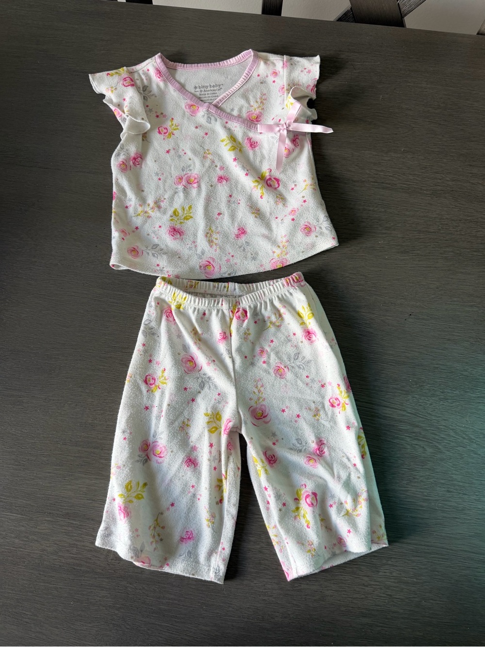 American Girl Pink Floral Two-Piece Kids Pajama Set